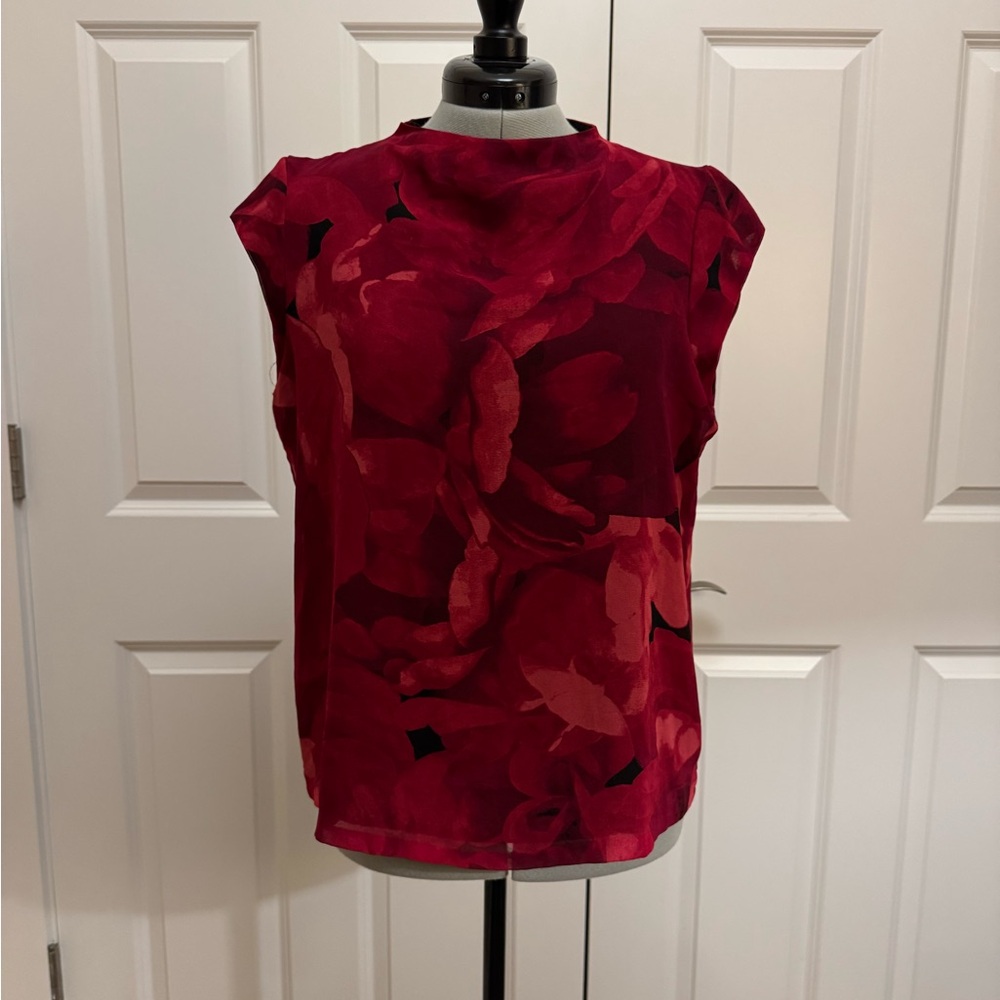 Calvin Klein Red Floral Muscle Tee